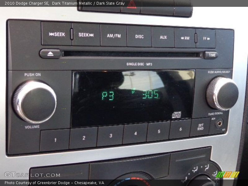 Dark Titanium Metallic / Dark Slate Gray 2010 Dodge Charger SE