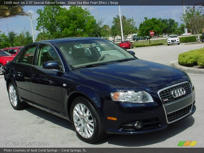 Deep Sea Blue Pearl Effect / Beige 2008 Audi A4 2.0T Special Edition Sedan