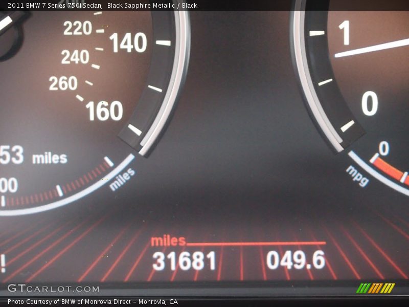 Black Sapphire Metallic / Black 2011 BMW 7 Series 750i Sedan