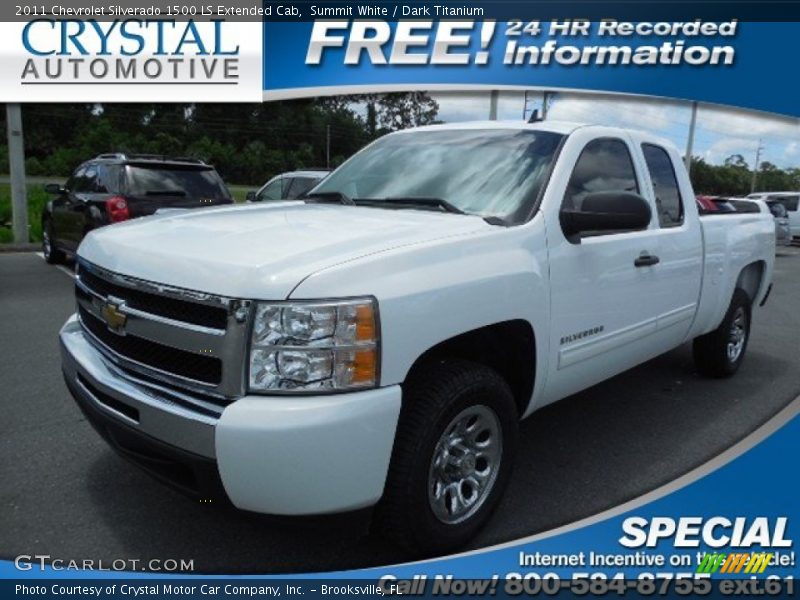 Summit White / Dark Titanium 2011 Chevrolet Silverado 1500 LS Extended Cab