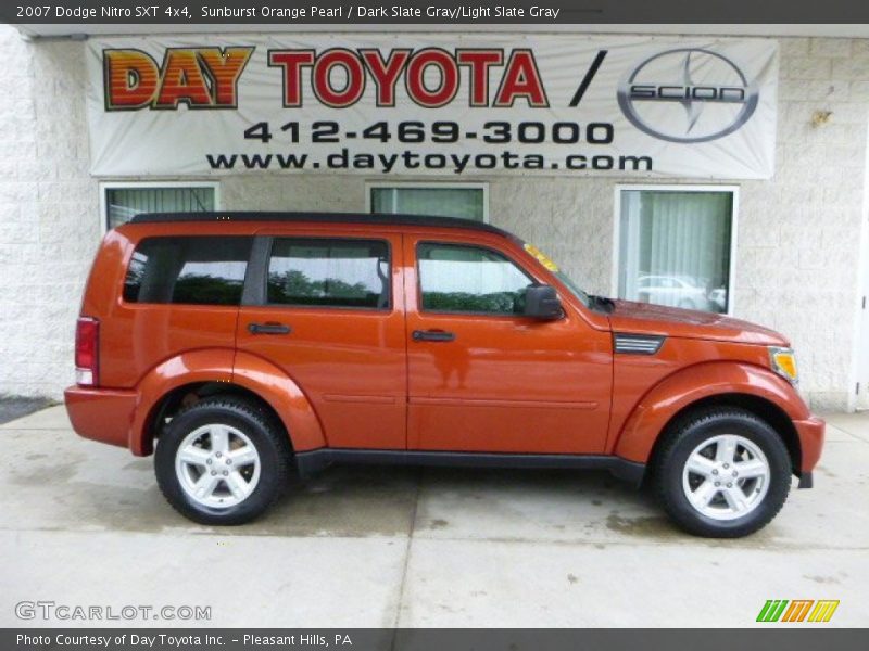 Sunburst Orange Pearl / Dark Slate Gray/Light Slate Gray 2007 Dodge Nitro SXT 4x4