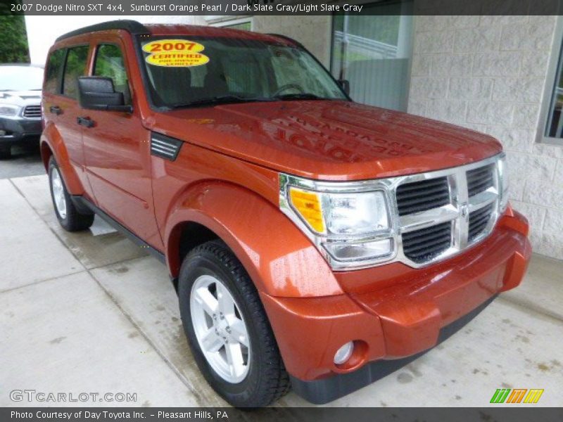 Sunburst Orange Pearl / Dark Slate Gray/Light Slate Gray 2007 Dodge Nitro SXT 4x4