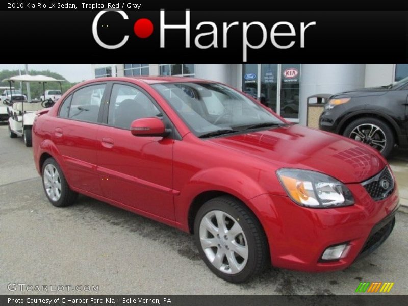 Tropical Red / Gray 2010 Kia Rio LX Sedan