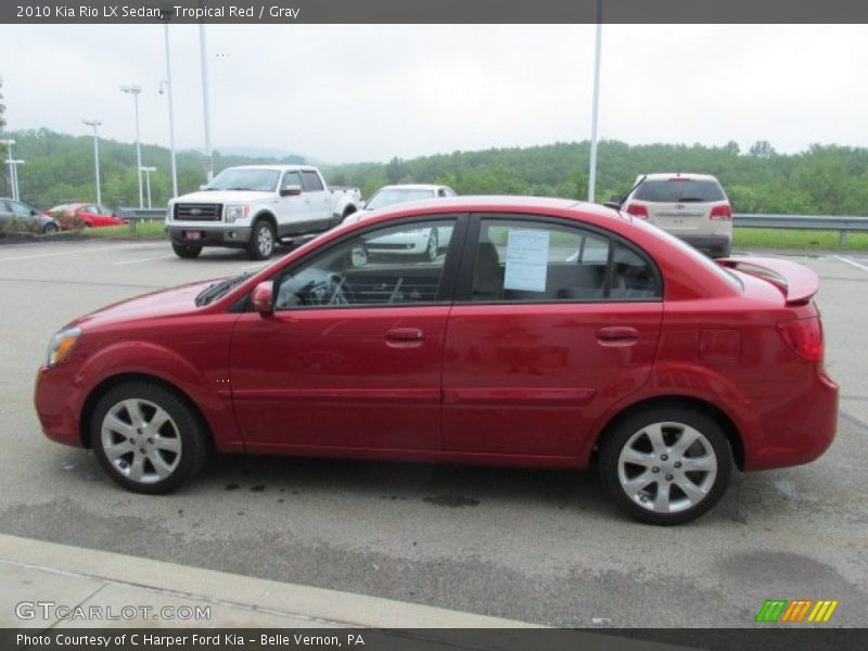 Tropical Red / Gray 2010 Kia Rio LX Sedan