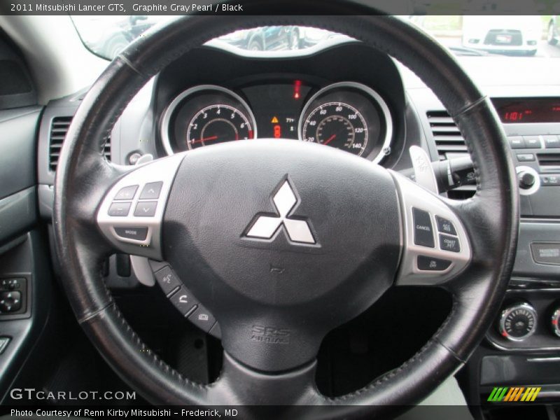 Graphite Gray Pearl / Black 2011 Mitsubishi Lancer GTS