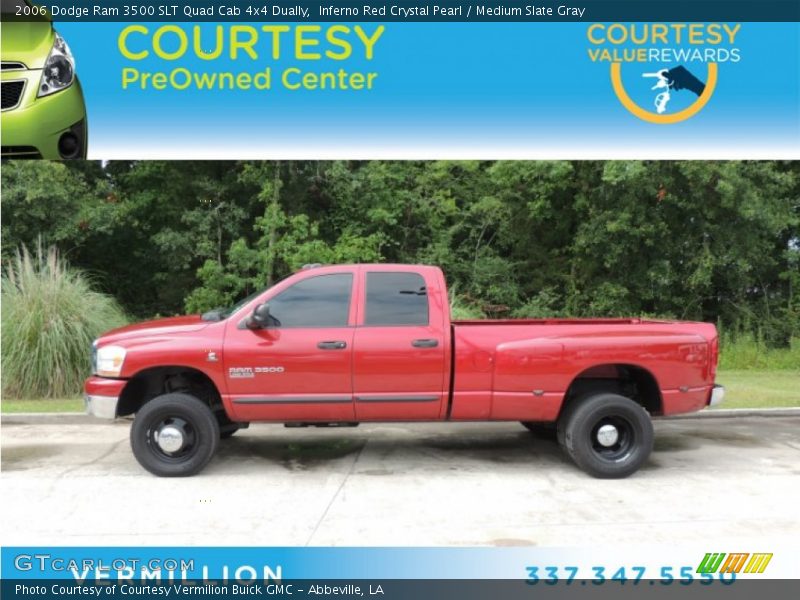 Inferno Red Crystal Pearl / Medium Slate Gray 2006 Dodge Ram 3500 SLT Quad Cab 4x4 Dually