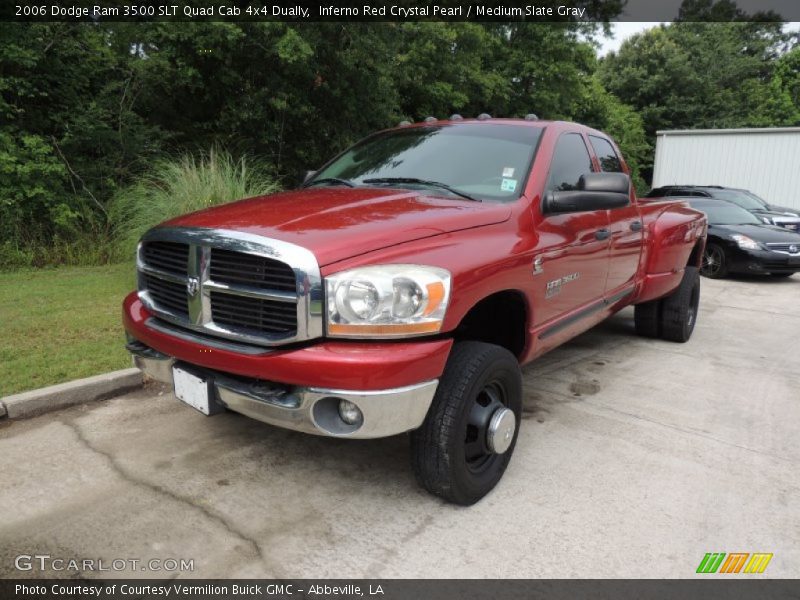 Inferno Red Crystal Pearl / Medium Slate Gray 2006 Dodge Ram 3500 SLT Quad Cab 4x4 Dually
