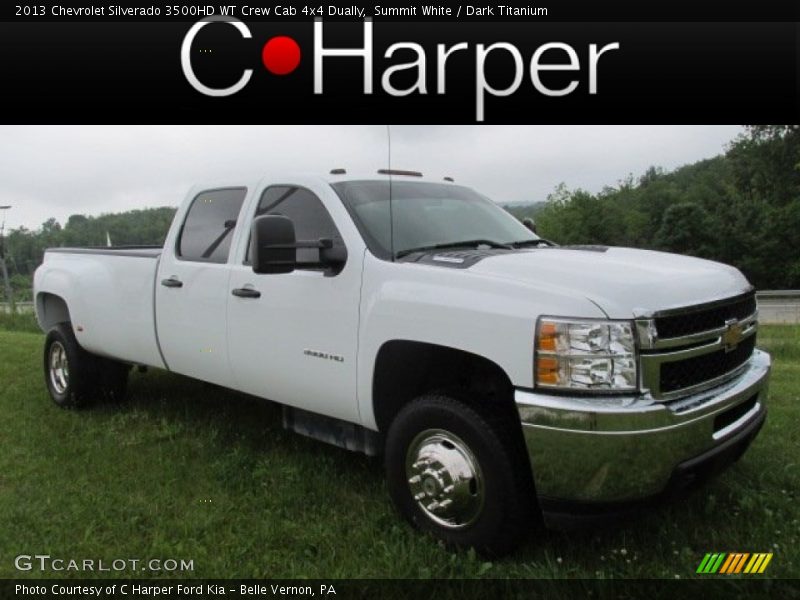 Summit White / Dark Titanium 2013 Chevrolet Silverado 3500HD WT Crew Cab 4x4 Dually