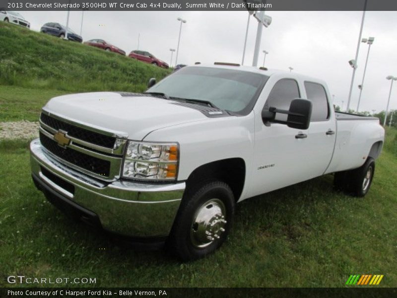 Summit White / Dark Titanium 2013 Chevrolet Silverado 3500HD WT Crew Cab 4x4 Dually