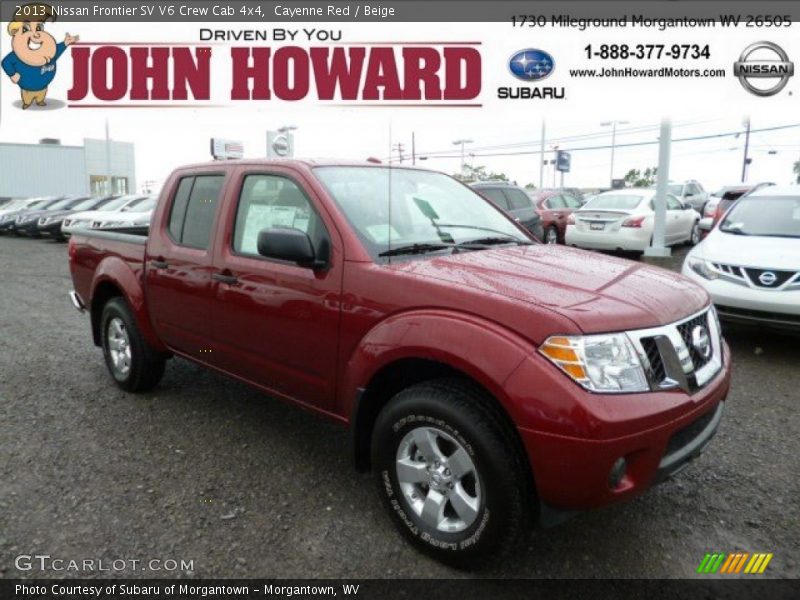 Cayenne Red / Beige 2013 Nissan Frontier SV V6 Crew Cab 4x4