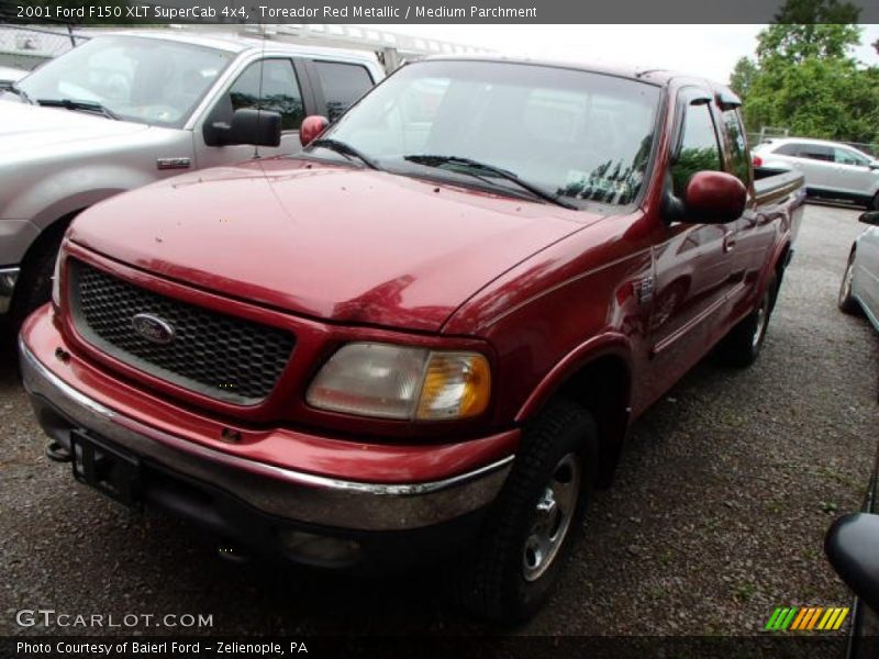 Toreador Red Metallic / Medium Parchment 2001 Ford F150 XLT SuperCab 4x4