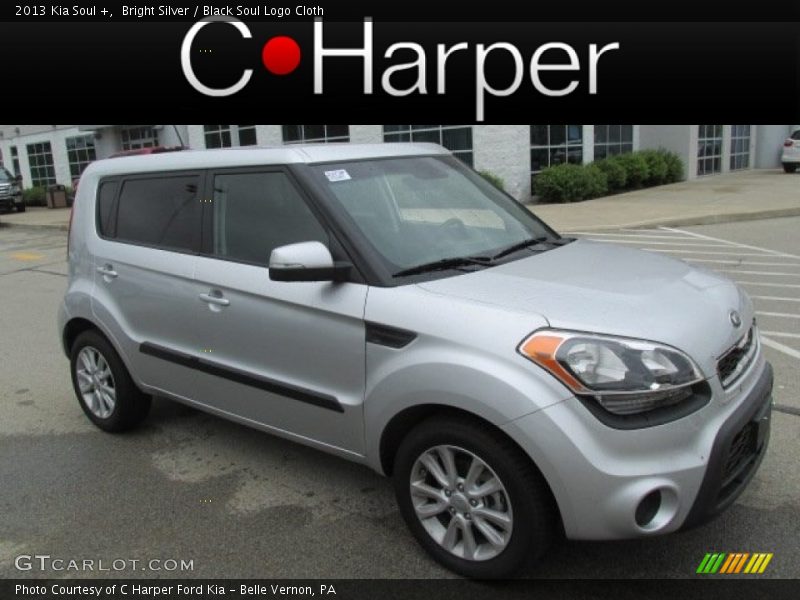 Bright Silver / Black Soul Logo Cloth 2013 Kia Soul +