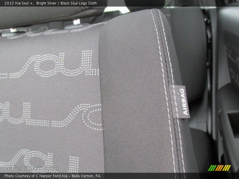Bright Silver / Black Soul Logo Cloth 2013 Kia Soul +