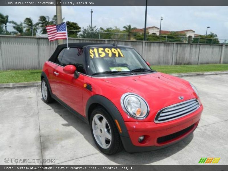 Chili Red / Black/Grey 2009 Mini Cooper Convertible