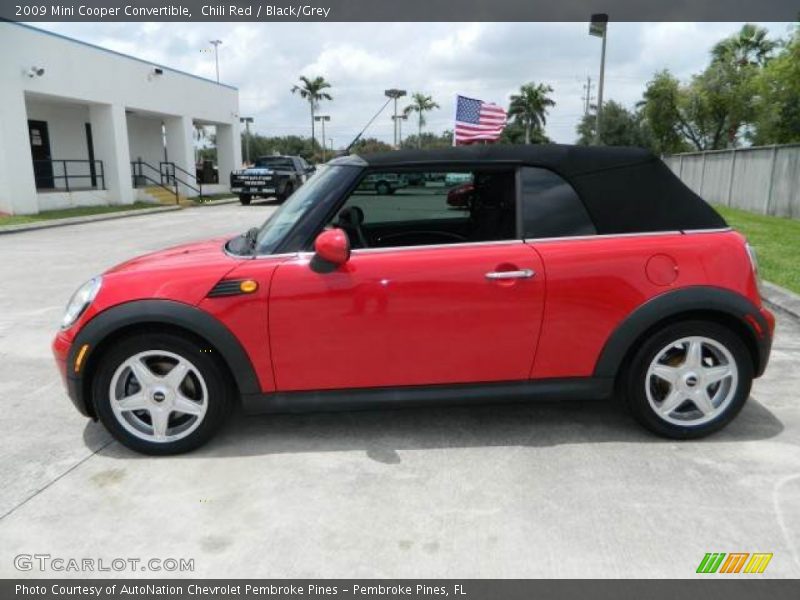 Chili Red / Black/Grey 2009 Mini Cooper Convertible