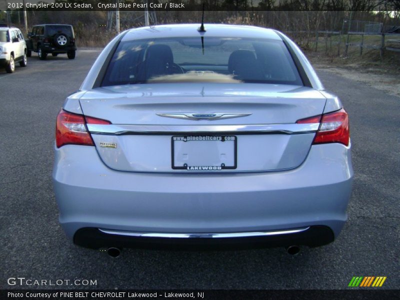 Crystal Blue Pearl Coat / Black 2012 Chrysler 200 LX Sedan