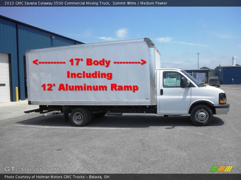 Summit White / Medium Pewter 2013 GMC Savana Cutaway 3500 Commercial Moving Truck