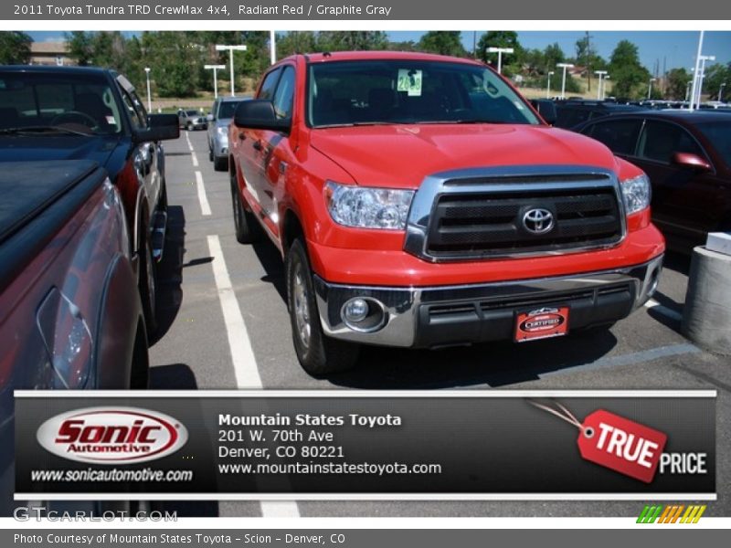 Radiant Red / Graphite Gray 2011 Toyota Tundra TRD CrewMax 4x4