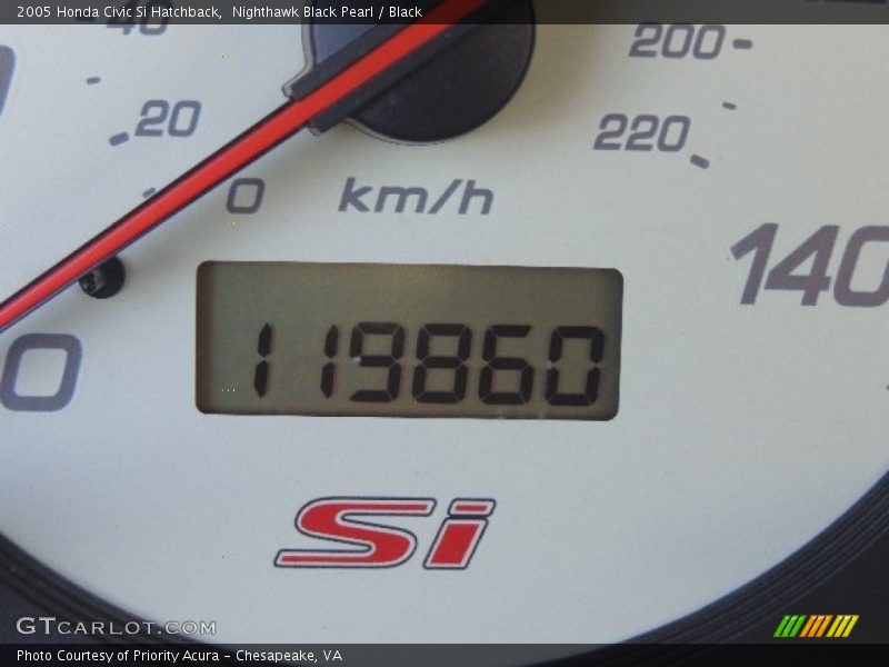 Nighthawk Black Pearl / Black 2005 Honda Civic Si Hatchback