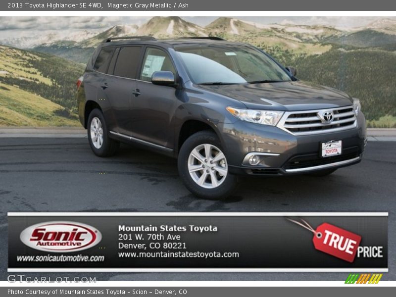 Magnetic Gray Metallic / Ash 2013 Toyota Highlander SE 4WD
