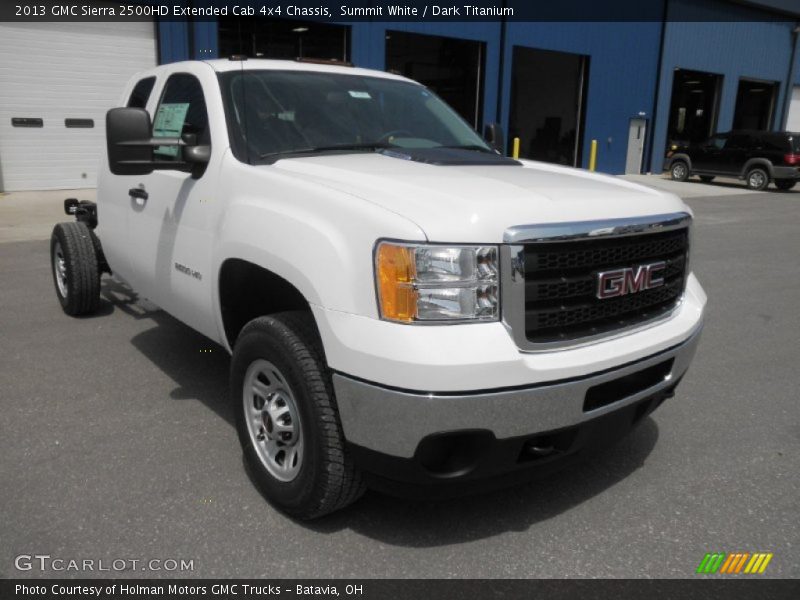 Summit White / Dark Titanium 2013 GMC Sierra 2500HD Extended Cab 4x4 Chassis