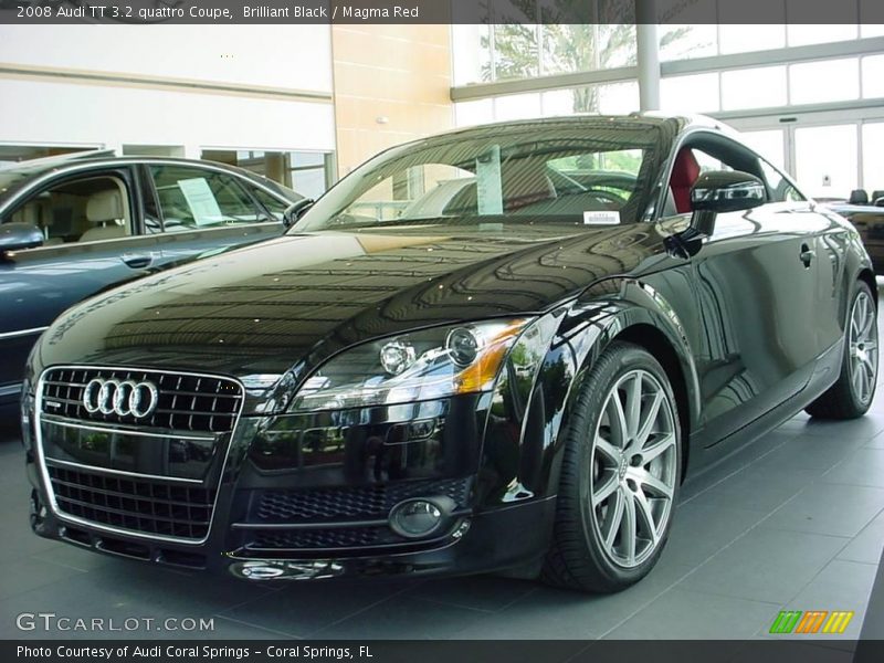Brilliant Black / Magma Red 2008 Audi TT 3.2 quattro Coupe