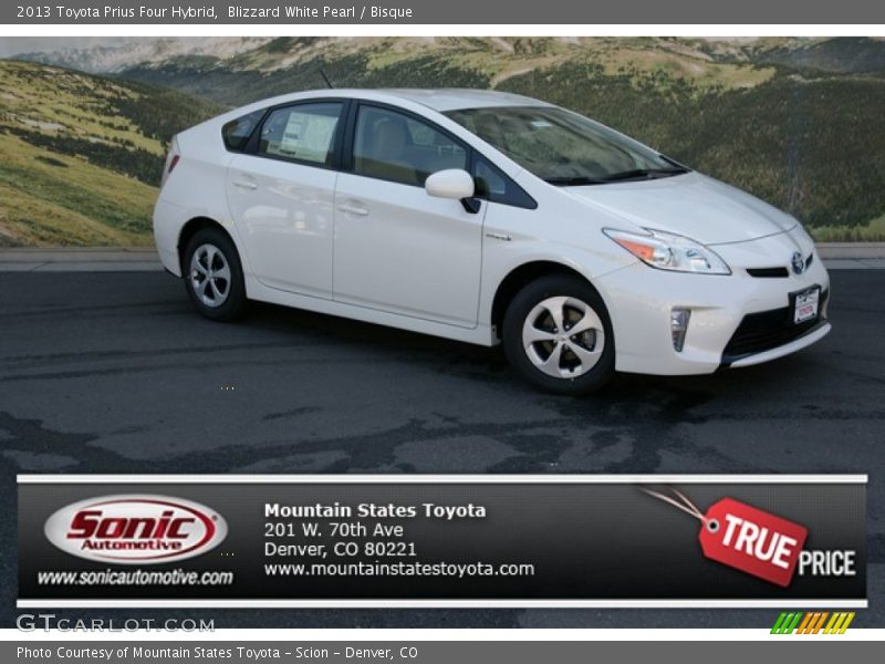Blizzard White Pearl / Bisque 2013 Toyota Prius Four Hybrid