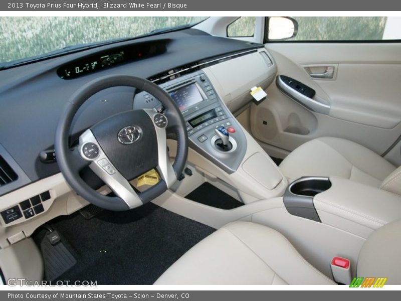 Blizzard White Pearl / Bisque 2013 Toyota Prius Four Hybrid