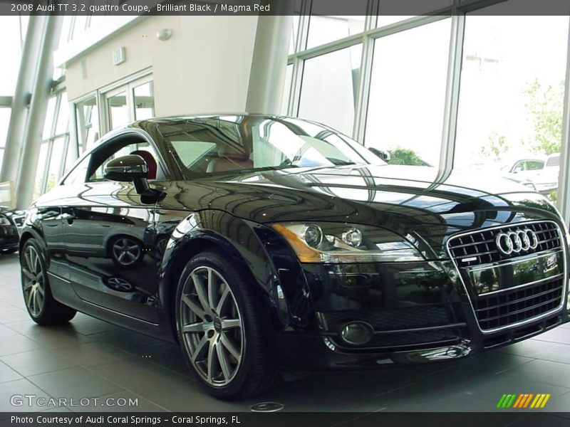 Brilliant Black / Magma Red 2008 Audi TT 3.2 quattro Coupe