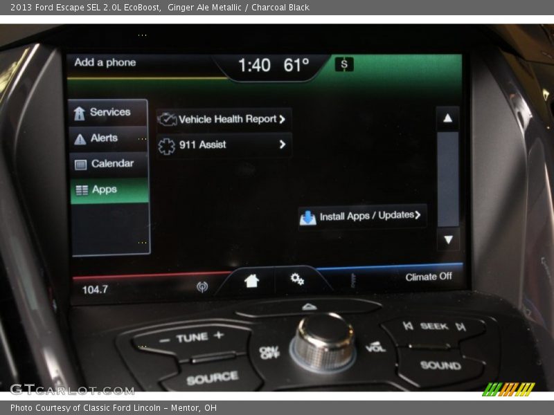 Ginger Ale Metallic / Charcoal Black 2013 Ford Escape SEL 2.0L EcoBoost