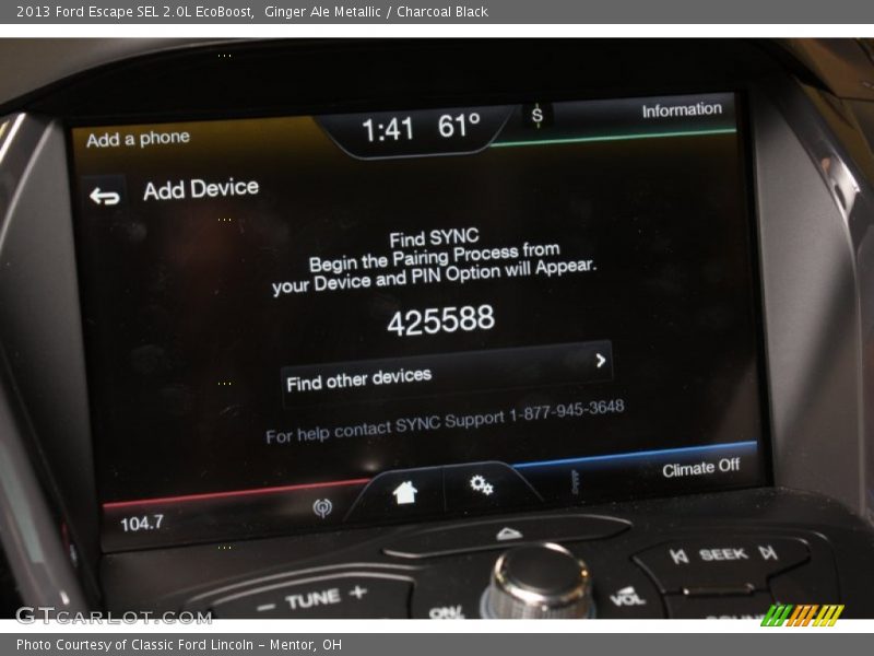 Ginger Ale Metallic / Charcoal Black 2013 Ford Escape SEL 2.0L EcoBoost