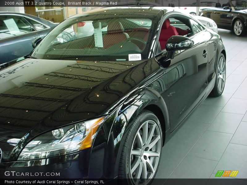 Brilliant Black / Magma Red 2008 Audi TT 3.2 quattro Coupe