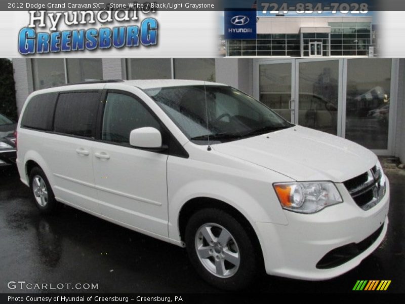 Stone White / Black/Light Graystone 2012 Dodge Grand Caravan SXT