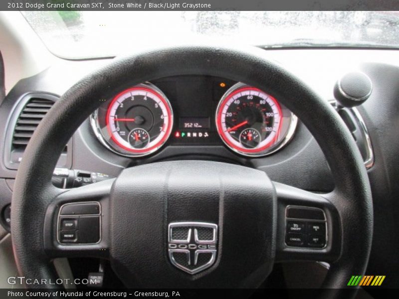 Stone White / Black/Light Graystone 2012 Dodge Grand Caravan SXT