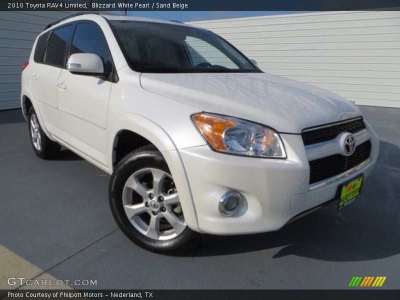 Blizzard White Pearl / Sand Beige 2010 Toyota RAV4 Limited