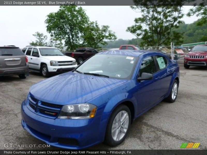Blue Streak Pearl / Black 2013 Dodge Avenger SE V6