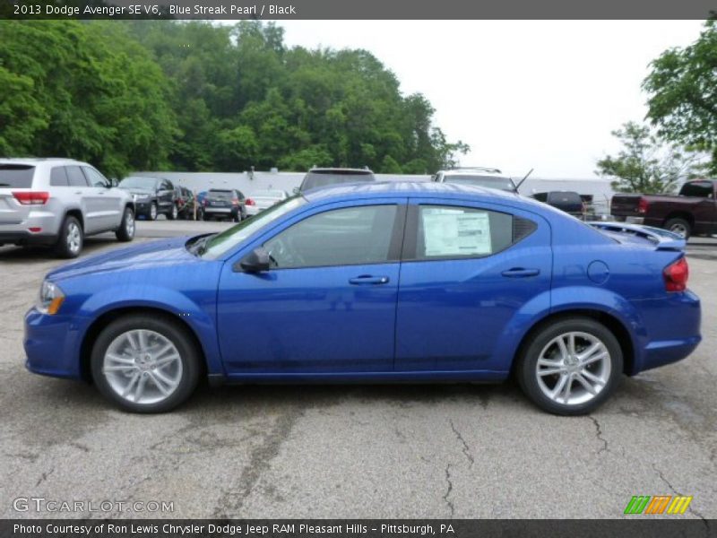 Blue Streak Pearl / Black 2013 Dodge Avenger SE V6