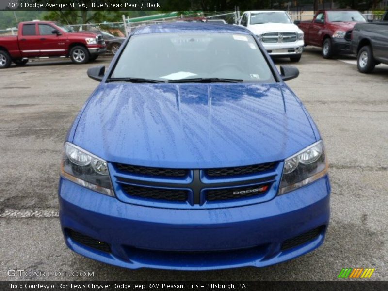 Blue Streak Pearl / Black 2013 Dodge Avenger SE V6