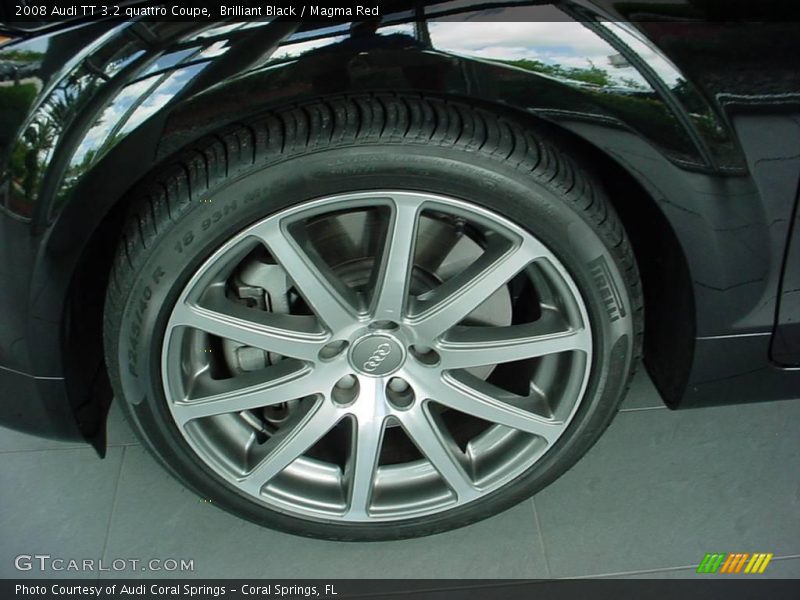 Brilliant Black / Magma Red 2008 Audi TT 3.2 quattro Coupe