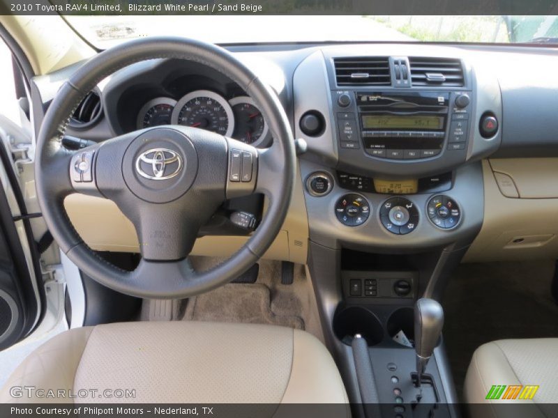 Blizzard White Pearl / Sand Beige 2010 Toyota RAV4 Limited