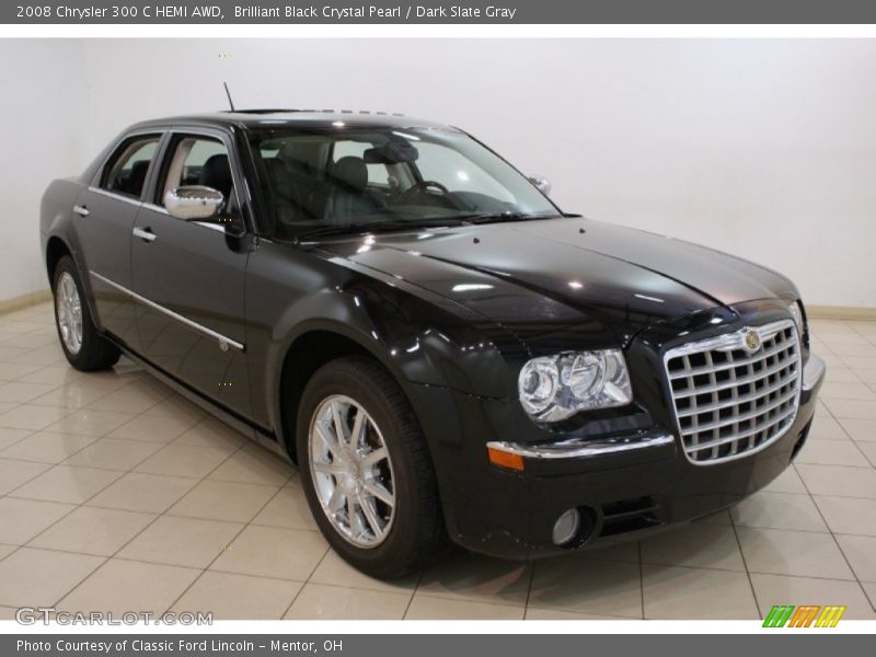 Brilliant Black Crystal Pearl / Dark Slate Gray 2008 Chrysler 300 C HEMI AWD
