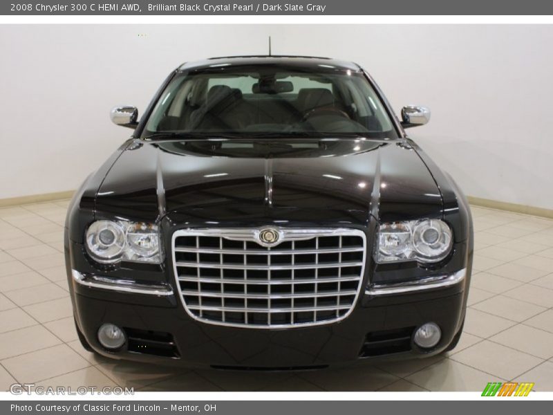 Brilliant Black Crystal Pearl / Dark Slate Gray 2008 Chrysler 300 C HEMI AWD