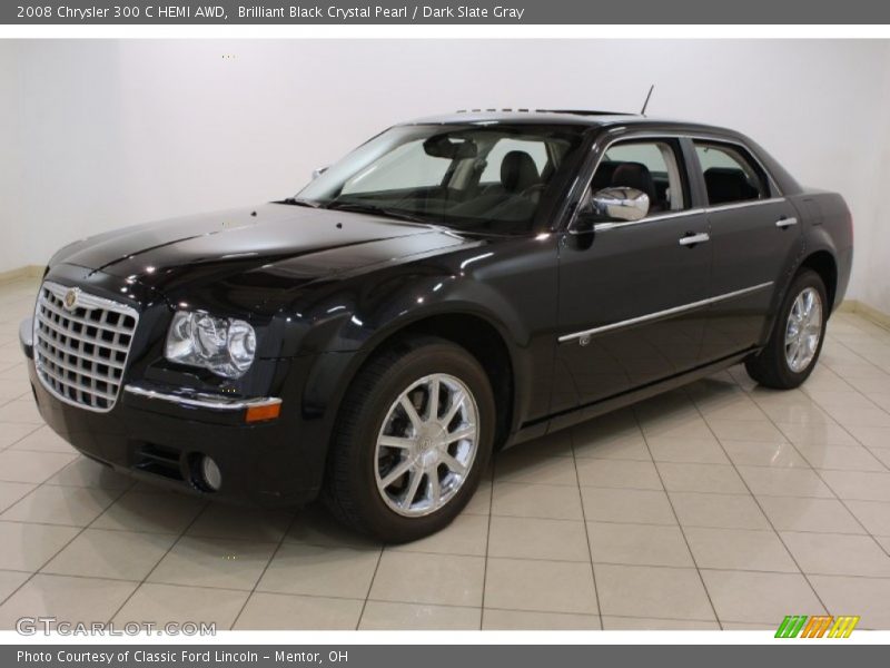 Brilliant Black Crystal Pearl / Dark Slate Gray 2008 Chrysler 300 C HEMI AWD