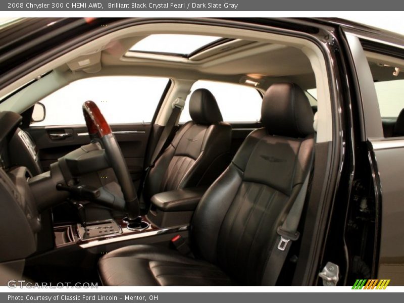 Brilliant Black Crystal Pearl / Dark Slate Gray 2008 Chrysler 300 C HEMI AWD