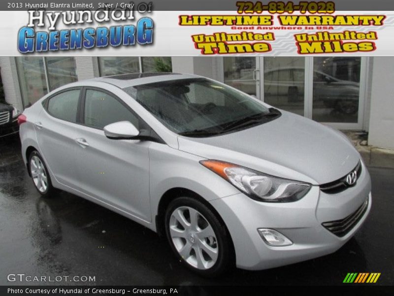 Silver / Gray 2013 Hyundai Elantra Limited