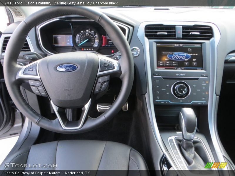 Sterling Gray Metallic / Charcoal Black 2013 Ford Fusion Titanium