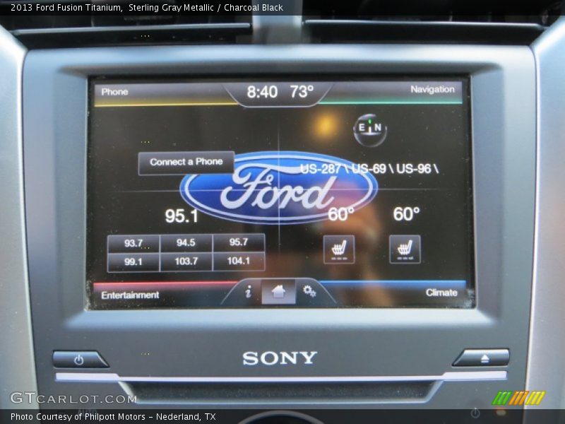 Sterling Gray Metallic / Charcoal Black 2013 Ford Fusion Titanium
