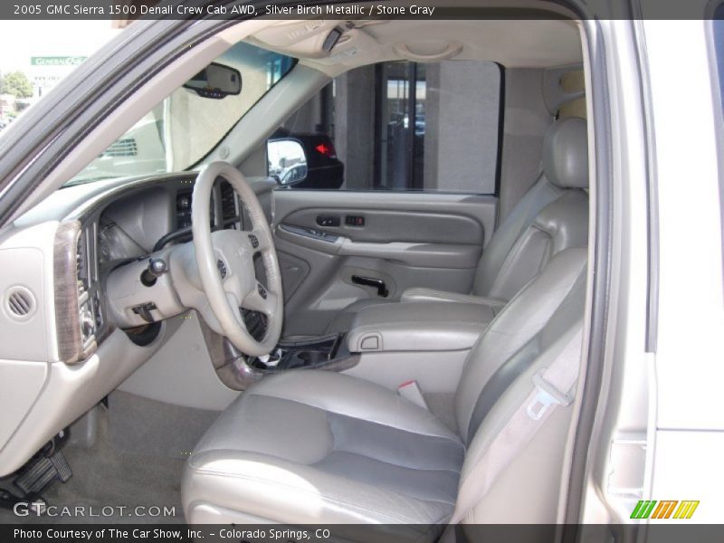 Silver Birch Metallic / Stone Gray 2005 GMC Sierra 1500 Denali Crew Cab AWD
