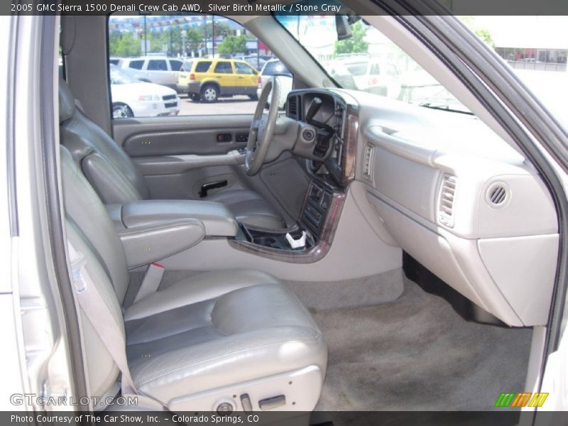 Silver Birch Metallic / Stone Gray 2005 GMC Sierra 1500 Denali Crew Cab AWD