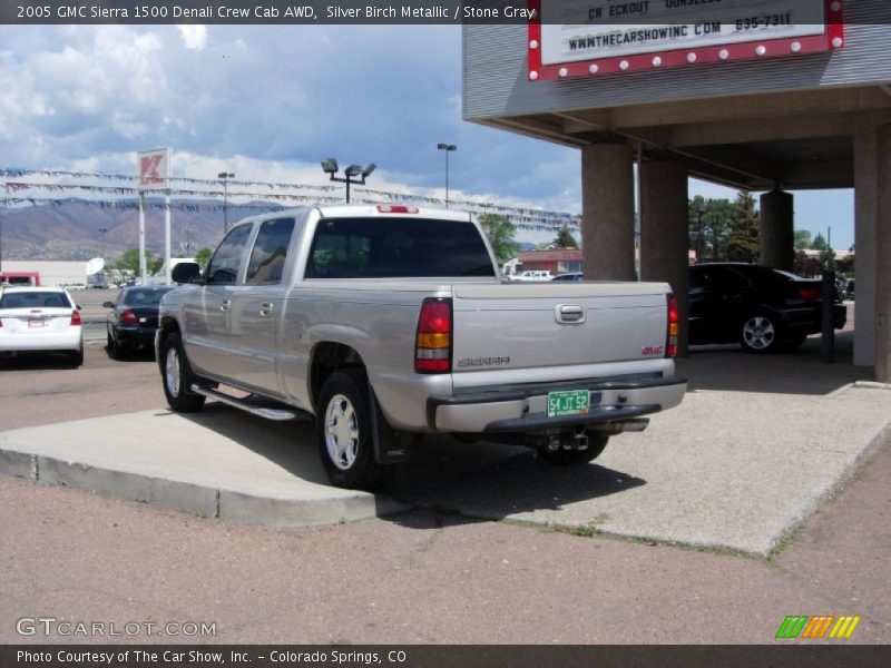 Silver Birch Metallic / Stone Gray 2005 GMC Sierra 1500 Denali Crew Cab AWD